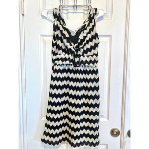 Faith {heart} Passion. Black and White Dress. Sleeveless. Size Small. Faux Belt.